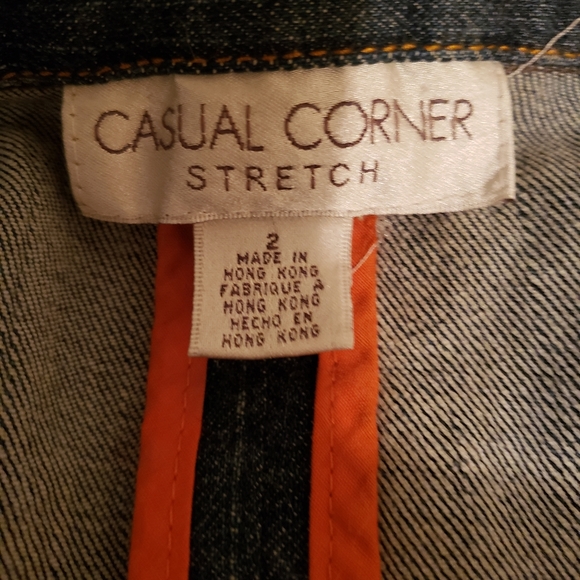 Casual Corner Stretch Jean Jacket Blazer Size 2 - Picture 4 of 4
